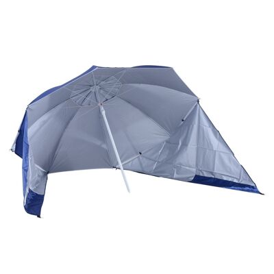 Parasol contemporary sun shelter protection UPF 50+ transport bag provided navy blue