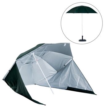 Parasol abri solaire ?2,1 x 2,22H cm protection UPF 50 +  sac transport fourni vert foncé 4