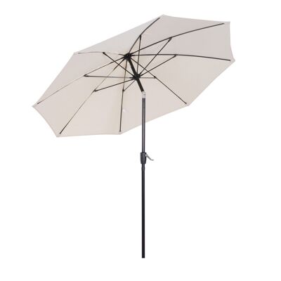 Tilting parasol aluminum fiberglass polyester diameter 2.65 m cream color