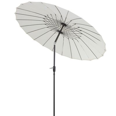 Round tilting parasol with aluminum crank fiberglass polyester diameter 2.60 m cream color