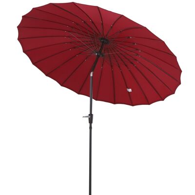 Round tilting parasol with aluminum crank fiberglass polyester diameter 2.60 m color red