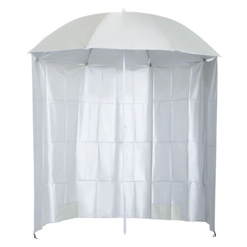 Parasol de plage Ø 2,2 x 2,2H cm protection UPF 50 + sac transport, sardines et lestage intégrés crème