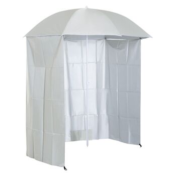 Parasol de plage Ø 2,2 x 2,2H cm protection UPF 50 + sac transport, sardines et lestage intégrés crème 4