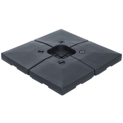 Set mit 4 quadratischen Ballastgewichten für Ampelschirme mit den Maßen pro Platte: 51 L x 51 B x 12 H cm, schwarzes Polyethylen hoher Dichte