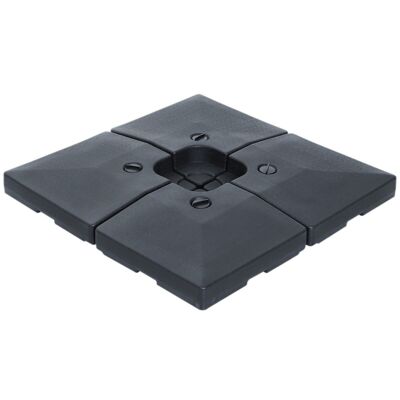 Juego de 4 pesos de lastre cuadrados para parasoles cantilever medidas por losa 51L x 51W x 12H cm polietileno de alta densidad negro