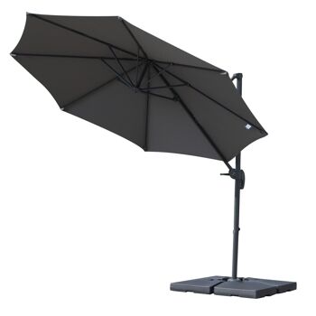 Lot de 4 poids de lestage carré pour parasols déportés dim. par dalle 51L x 51l x 12H cm polyéthylène haute densité noir 4