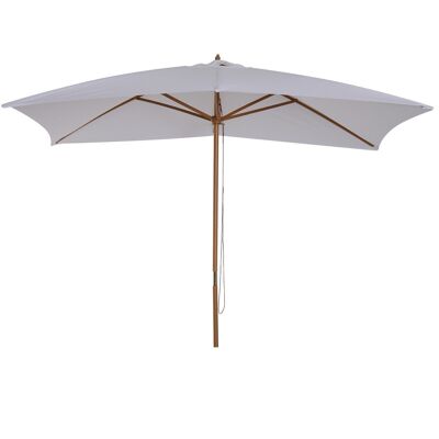 Right rectangular large garden parasol dim. 3L x 2W x 2.5H m white