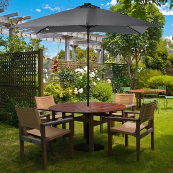 Parasol lumineux rectangulaire inclinable dim. 2,68L x 2,05l x 2,48H m parasol LED solaire métal polyester haute densité gris 4