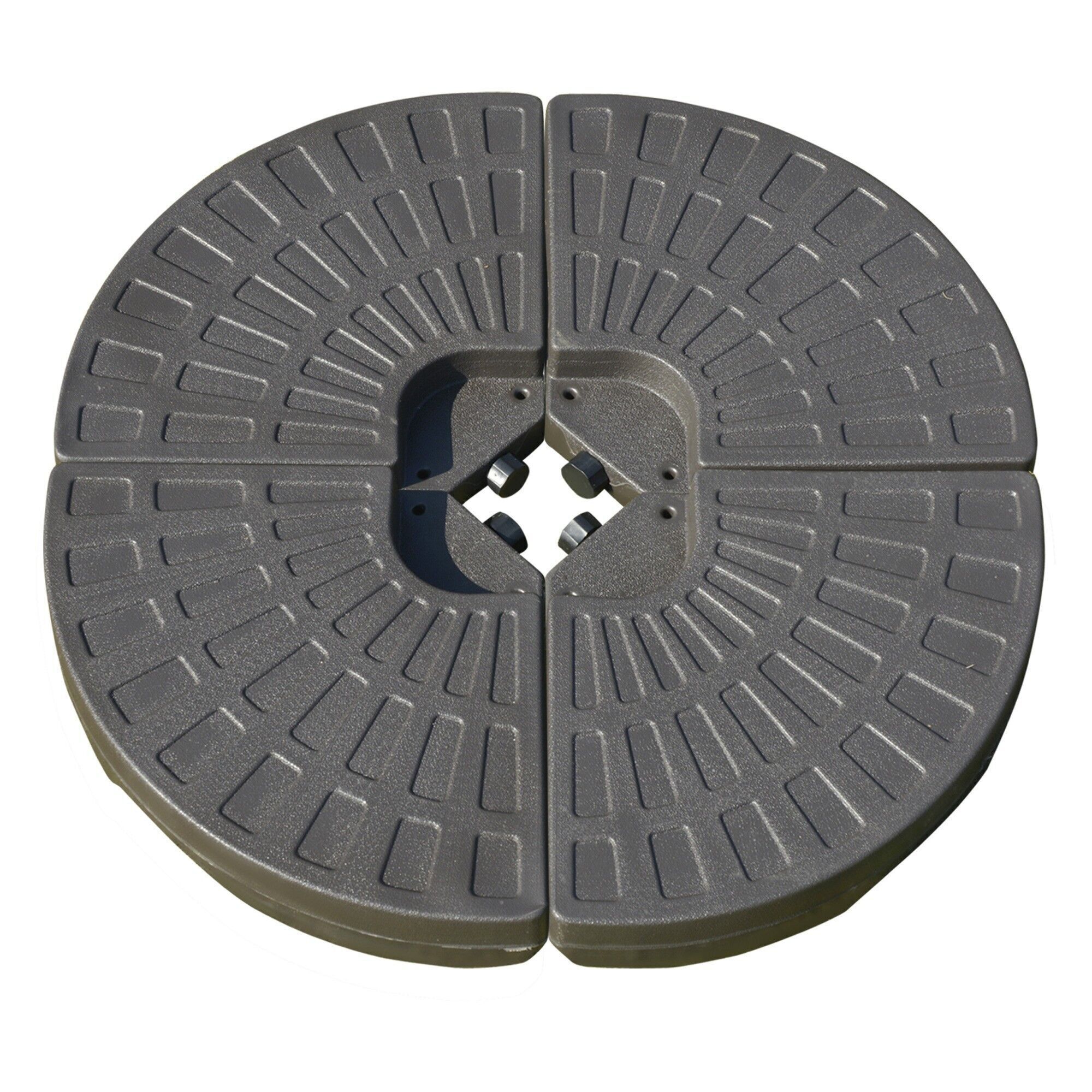 Set di 4 zavorre per ombrelloni a sbalzo dimensioni totali 100L x 100L x 10H cm HDPE caffè