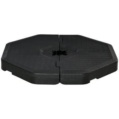 Set of 4 octagonal ballast weights with handles - compatibility with cross base cantilever parasols - black textured HDPE