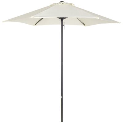 Upright garden umbrella, large size, balcony, terrace, 160 g/m² polyester canvas, Ø 1.96 x 2H, beige aluminum pole