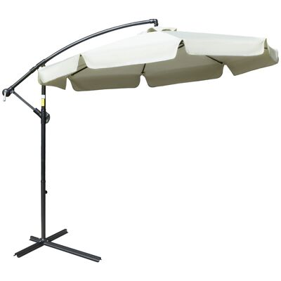 Octagonal cantilever cantilever umbrella Ø 2.65 x 2.45H m cream epoxy polyester steel
