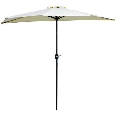 Half parasol - balcony parasol - crank opening - high density cream polyester steel