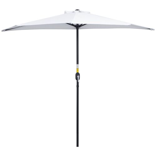 Demi parasol - parasol de balcon - ouverture fermeture manivelle - acier polyester haute densité blanc