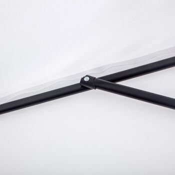 Demi parasol - parasol de balcon - ouverture fermeture manivelle - acier polyester haute densité blanc 4