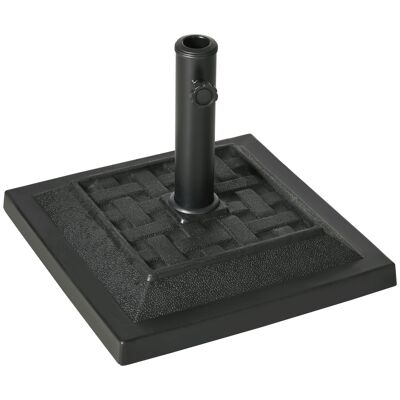 Base per ombrellone quadrata in resina zavorrata effetto rattan intrecciato peso netto 12 Kg nero