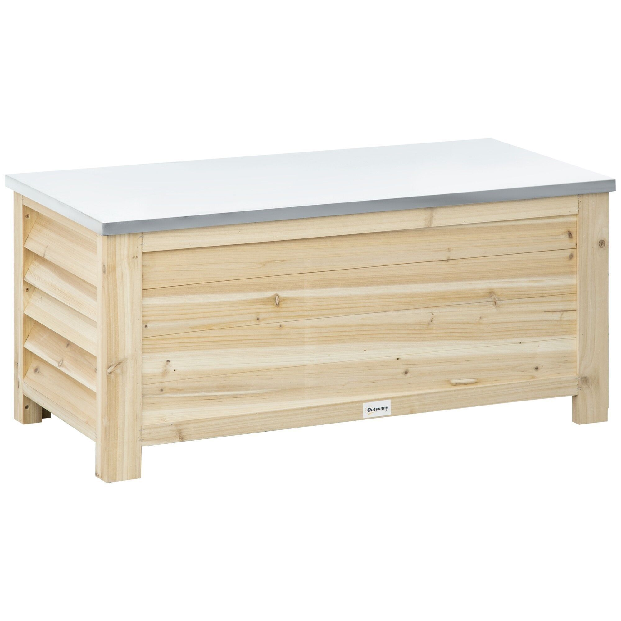 2-in-1-Gartenbank – Maße 110 L x 50 B x 50 H cm – max. 120 kg – Tannenholz, vorgeölter verzinkter Stahl
