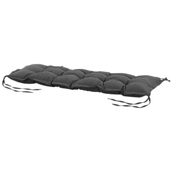 Coussin d'assise pour banc de jardin rembourrage épais 100 x 40 x 10 cm polyester gris 4