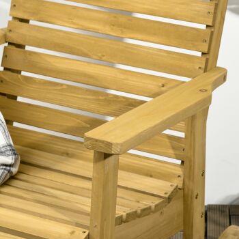 Fauteuil de jardin à bascule rocking chair style néo-rétro bois sapin autoclave 4