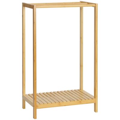 Portasalviette da terra a 3 barre con mensola - Dim. 51L x 31L x 85H cm - Legno di bambù