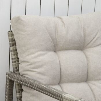 Ensemble de jardin 3 pièces 2 fauteuils à bascule table basse coussins inclus métal époxy résine tressée PE polyester gris 5