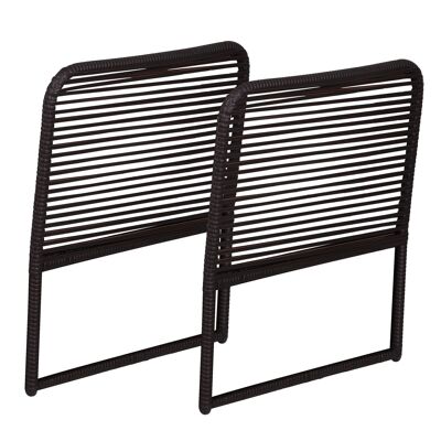 Set of 2 garden furniture armrests dim. 63L x 60L cm (thickness: 2.5 cm) Chocolate woven resin