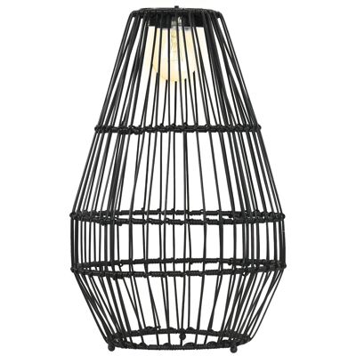 Lampione LED solare da giardino in stile coloniale dim Ø 34 x 56H cm filo nero in resina intrecciata