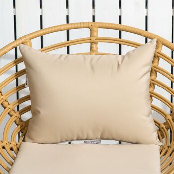 Lot de 2 chaises de jardin style colonial coussins beige inclus résine tressée et filaire aspect rotin 5