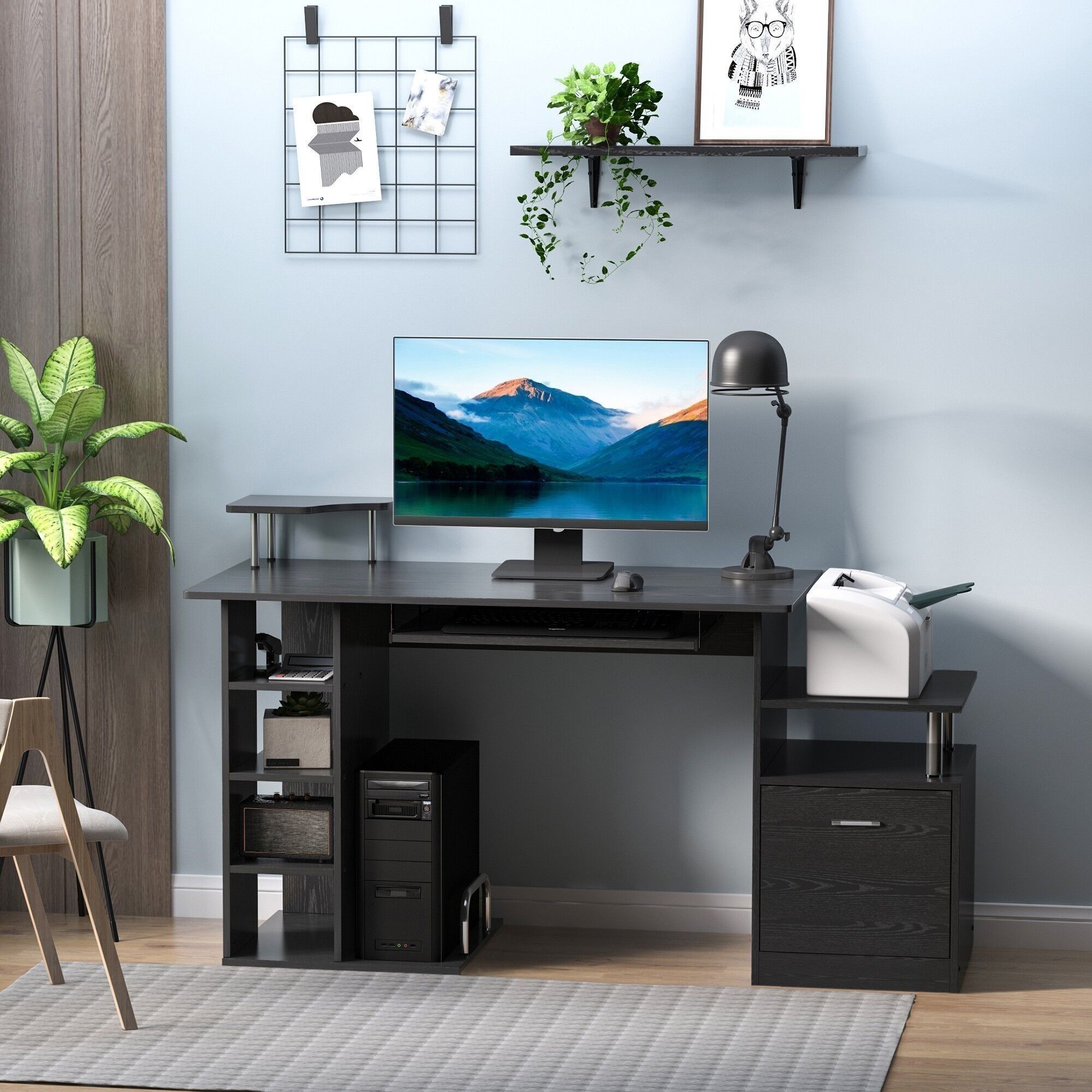 Kaufen Sie Computertisch, Computer-PC-Möbel aus schwarzem MDF zu ...