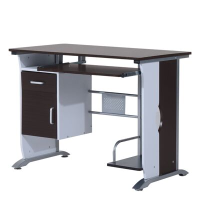 Escritorio de ordenador de diseño 100L x 52W x 75h cm marrón blanco y negro