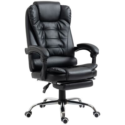 Office armchair high comfort manager armchair reclining backrest black retractable footrest