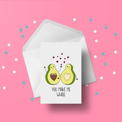 Tarjeta ilustrada de aguacate