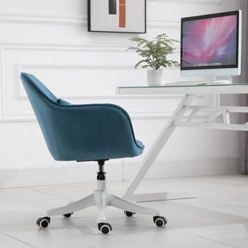 Chaise de bureau velours fauteuil bureau massant coussin lombaire intégré hauteur réglable pivotante 360° 4