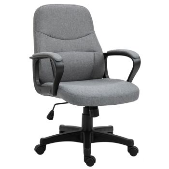 Vinsetto Chaise de bureau fauteuil bureau massant pivotant hauteur réglable tissu lin 1