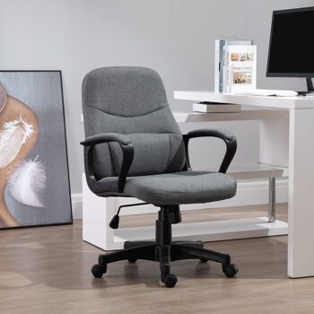 Vinsetto Chaise de bureau fauteuil bureau massant pivotant hauteur réglable tissu lin 2