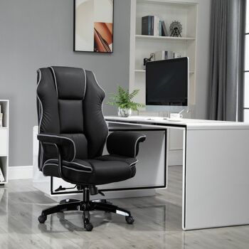 Vinsetto Fauteuil de bureau gamer ergonomique grand confort - 66,5L x 55l x 123-129H cm - noir 2
