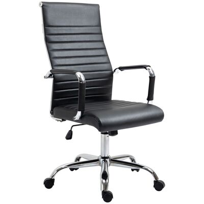 Vinsetto Executive silla de oficina orientable 360° basculante bloqueable base cromada reposabrazos tapizado tapizado sintético negro