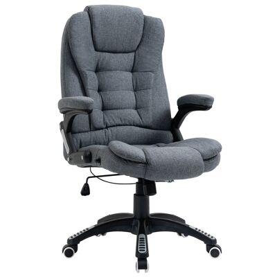 Vinsetto Ergonomic executive office chair with adjustable height and reclining backrest in heather gray linen fabric