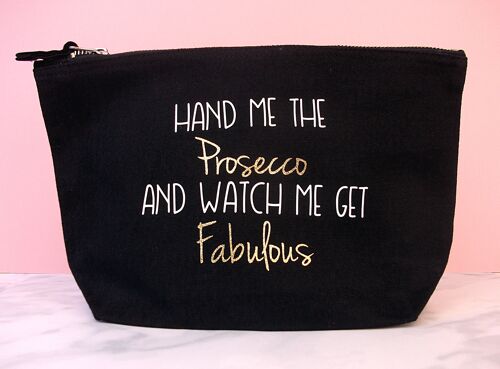 Prosecco zipper pouch bag / makeup bag