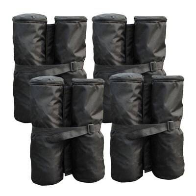 Set di 4 sacchi di peso di fissaggio per gazebo per ombrellone volume max. 15kg nero