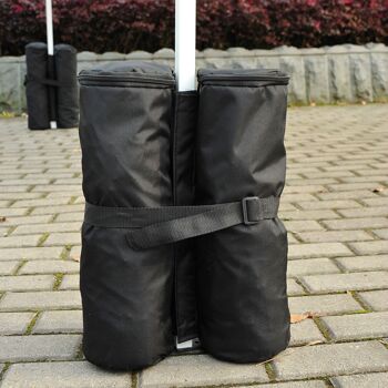 Lot 4 sacs de lestage de fixation pour tonnelle parasol pavillon volume max. 15kg noir 4