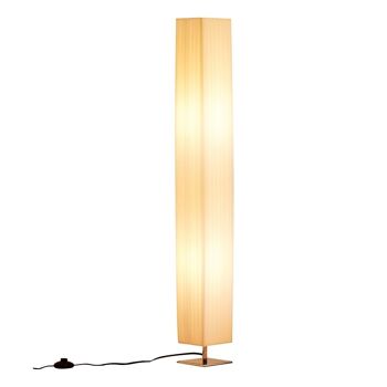 Lampe lampadaire colonne sur pied moderne lumière tamisée 40 W 14L x 14l x 120H cm inox blanc 1