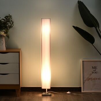 Lampe lampadaire colonne sur pied moderne lumière tamisée 40 W 14L x 14l x 120H cm inox blanc 2