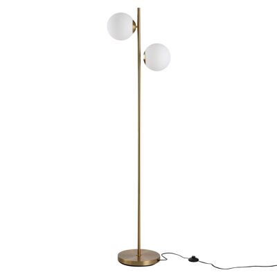 Lampada da terra design neo-retrò 2 sfere max. 40W in metallo dorato