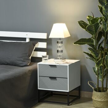 Lampe style cristal - lampe de table design contemporain - Ø 20 x 47H cm - abat-jour polyester blanc beige 2