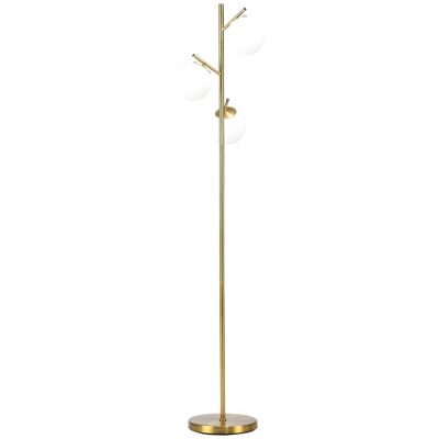 Lámpara de pie globo de diseño neo-retro 3 bombillas máx. 40 W 169 H cm metal dorado