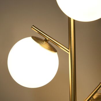 Lampadaire globe design néo-rétro 3 ampoules max. 40 W 169H cm métal doré 4