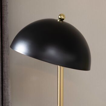 Lampadaire design néo-rétro coupole max. 40 W métal doré noir 4