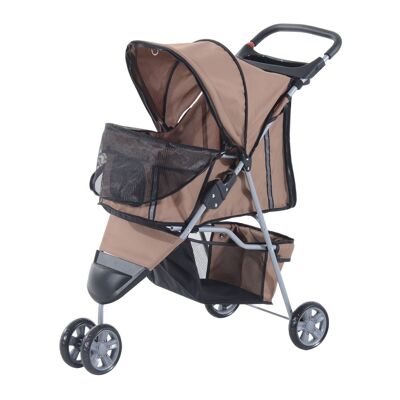 Buggy Stroller for Dog Cat Pets 360 Degree Swivel Front Wheel Brown