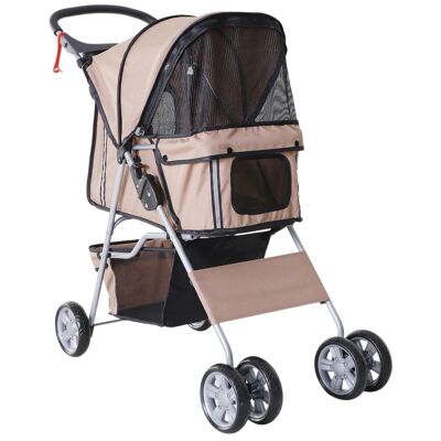 Zusammenklappbarer Kinderwagen für Hunde, wasserdicht, 600D Oxford-Gewebe, 4 Räder